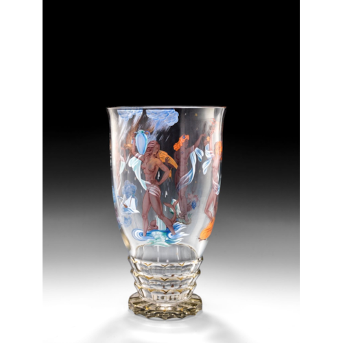 LARGE VASE WITH ALLEGORIC PAINTINGS OF THE FOUR ELEMENTS